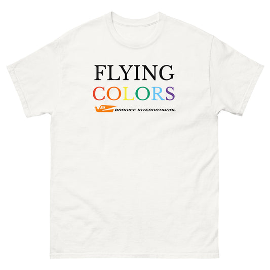 T-Shirt Shirt Short Sleeve by Gildan Men's Women's Braniff Flying Colors with Bluebird of Happiness