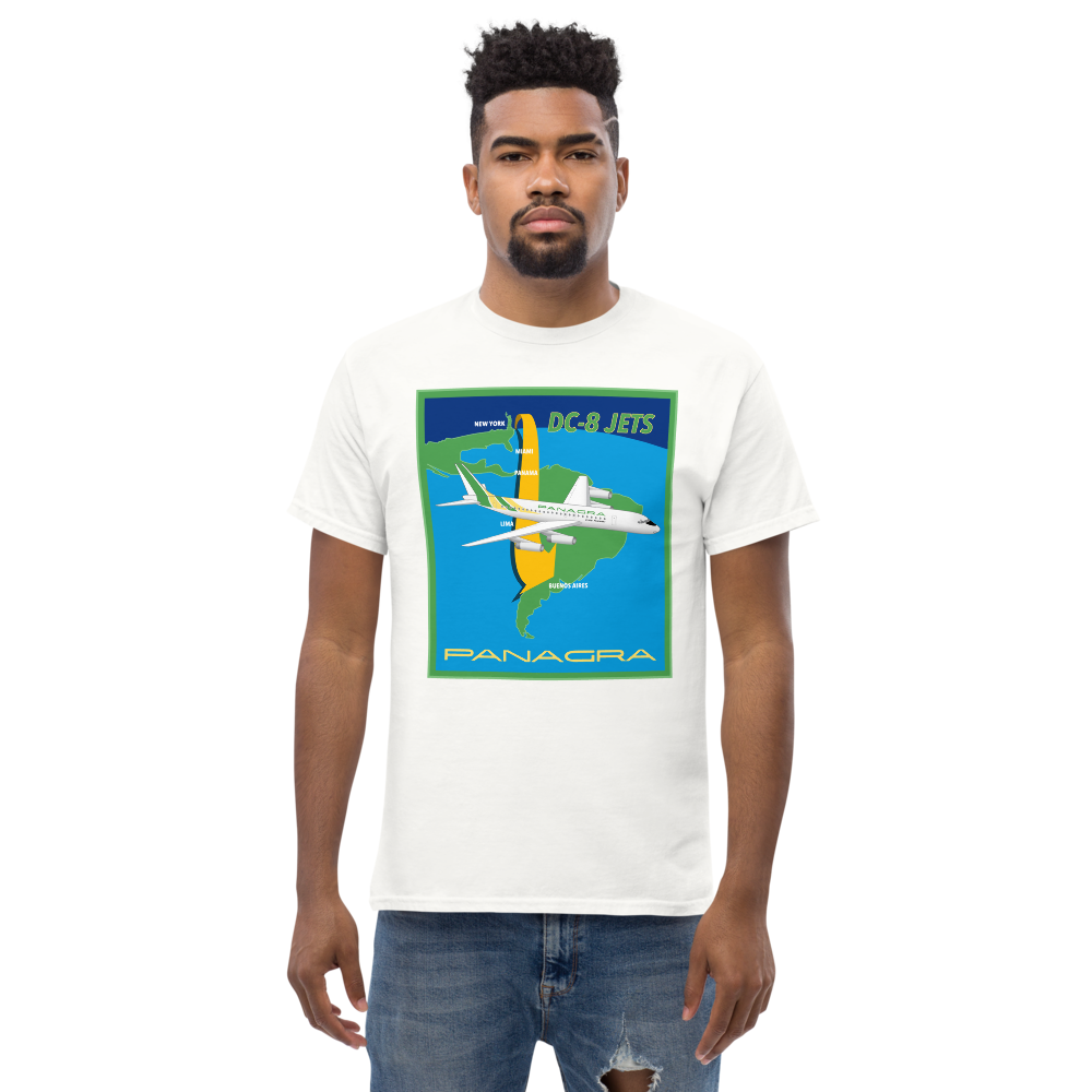 T-Shirt Shirt Short Sleeve Gildan Unisex Braniff Panagra McDonnell Douglas DC-8-62 Concept