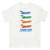 T-Shirt Basic Short Sleeve Mens Womens Braniff Boeing 727 Takeoff with Flying Colors 1971 Two Tone