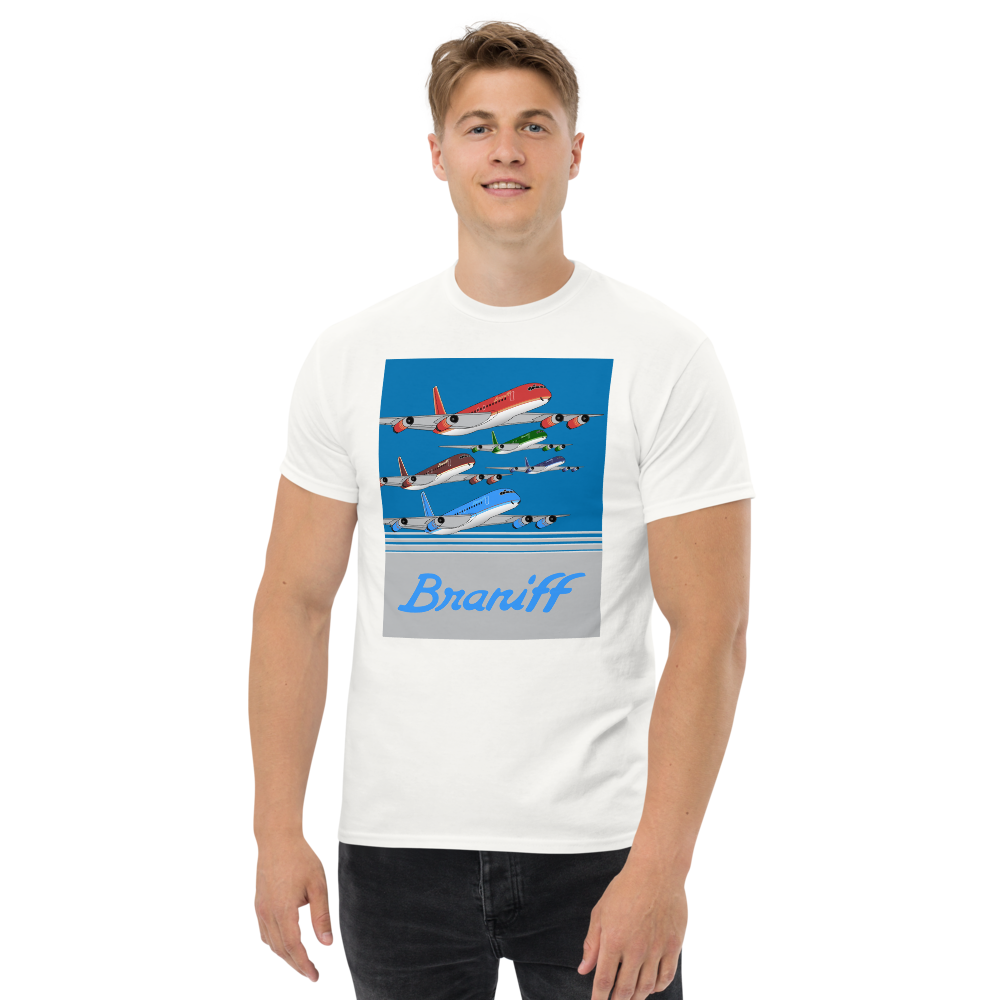 T-Shirt Shirt Short Sleeve by Gildan Braniff McDonnell Douglas DC-8-62 Inflight 1978 Ultra Color Scheme