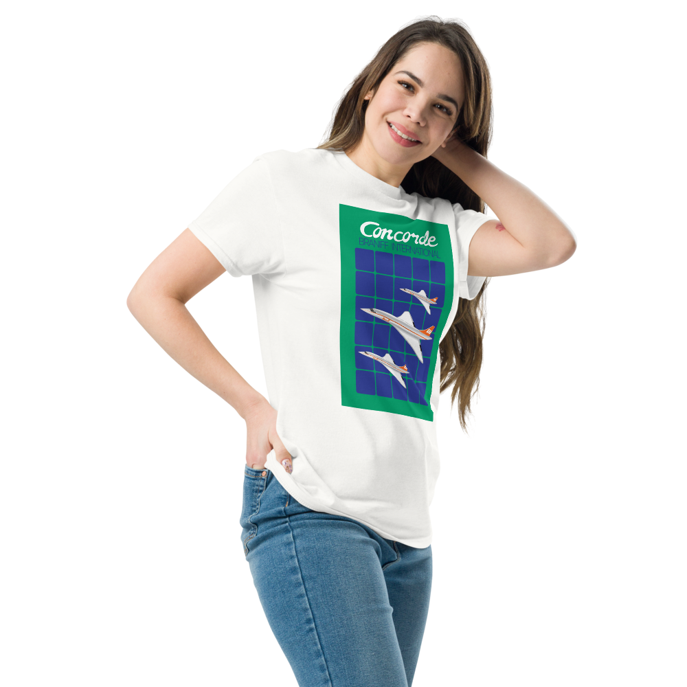 T-Shirt Shirt Short Sleeve by Gildan Men's Women's Braniff Concorde SST Inflight