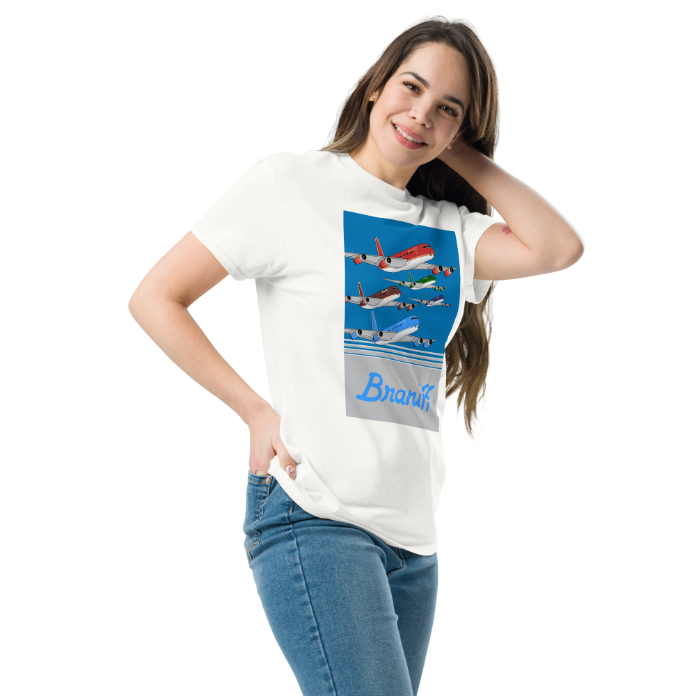 T-Shirt Shirt Short Sleeve by Gildan Braniff McDonnell Douglas DC-8-62 Inflight 1978 Ultra Color Scheme