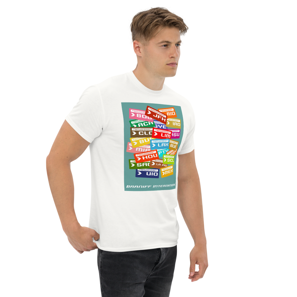 T-Shirt Shirt Short Sleeve by Gildan Men's Women's Braniff Luggage Tag Destinations