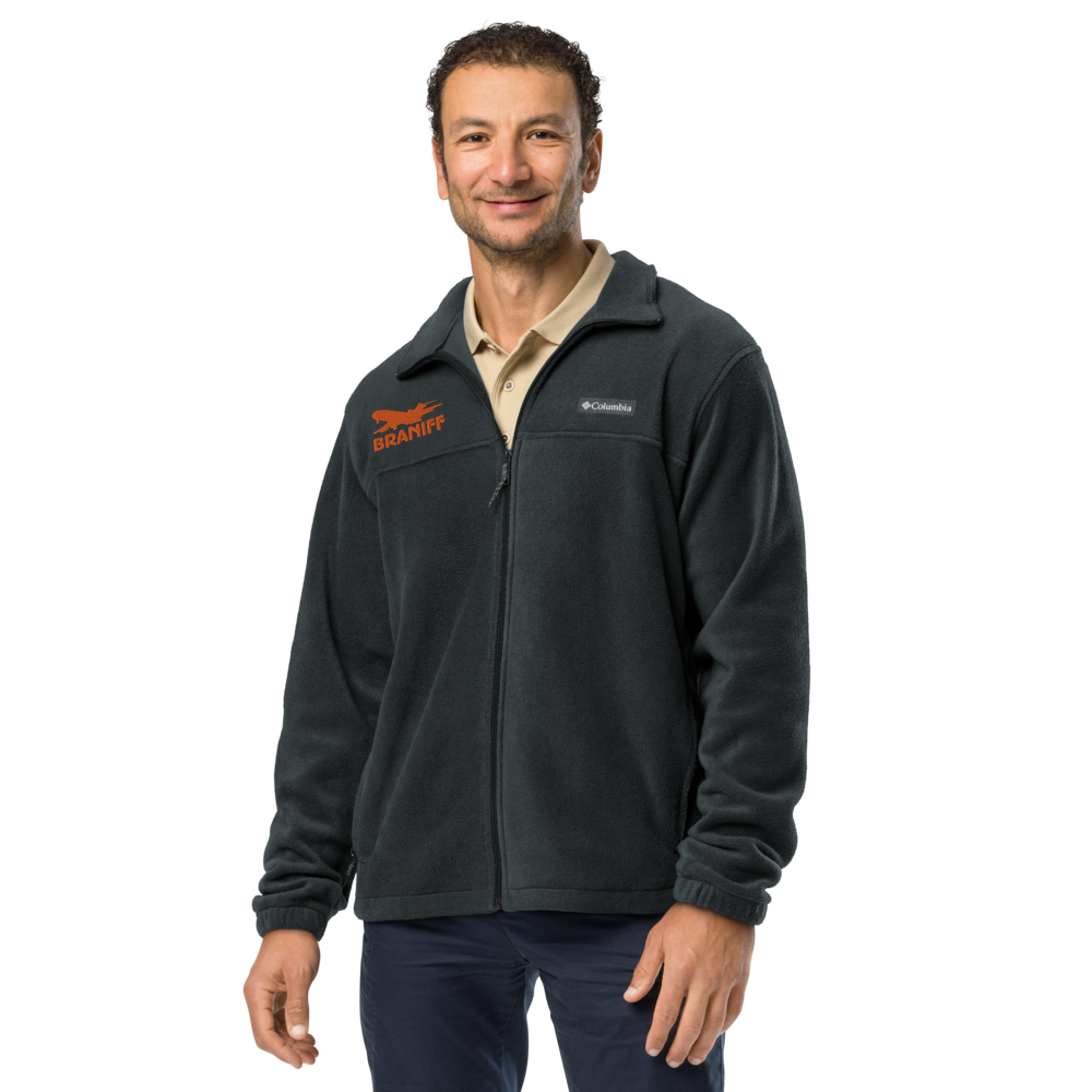 Coat Unisex Fleece Jacket by Columbia Braniff Boeing 727 Logo 1975 Embroidery