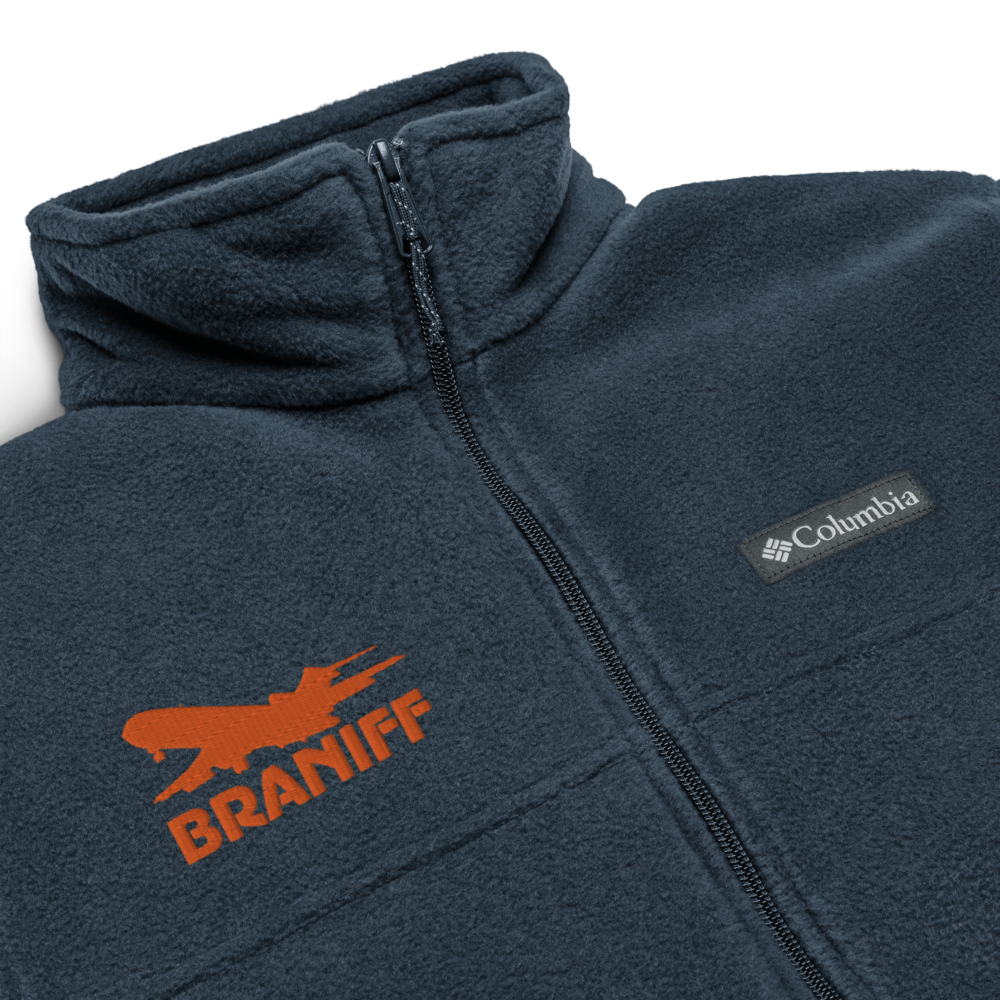 Coat Unisex Fleece Jacket by Columbia Braniff Boeing 727 Logo 1975 Embroidery