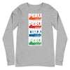 Long Sleeve Shirt Mens Womens Braniff Lima Peru Flying Colors 1976 Multi