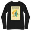 Long Sleeve Shirt Mens Womens Braniff Remastered Travel Poster Mexico City Hotel 1963 Beige