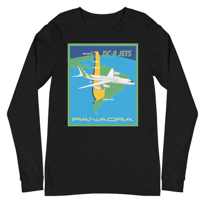 Long Sleeve Shirt Mens Womens Braniff Panagra DC-8-62 Jet Route Map 1967