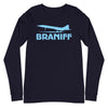 Long Sleeve Shirt Mens Womens Braniff Concorde Light Blue 1979