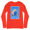 Long Sleeve Shirt Mens Womens Braniff Remastered Travel Poster Mexico City Hotel 1963 Blue