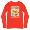 Long Sleeve Shirt Mens Womens Braniff Remastered Travel Poster Detroit Autos 1963
