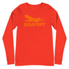 Long Sleeve Shirt Mens Womens Braniff Boeing 727 Silhouette 1971 Orange