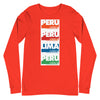 Long Sleeve Shirt Mens Womens Braniff Lima Peru Flying Colors 1976 Multi