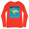Long Sleeve Shirt Mens Womens Braniff Panagra DC-8-62 Jet Route Map 1967