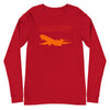 Long Sleeve Shirt Mens Womens Braniff Boeing 727 Silhouette 1971 Orange Red