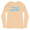 Long Sleeve Shirt Mens Womens Braniff Concorde Light Blue 1979