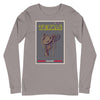 Long Sleeve Shirt Mens Womens Braniff Remastered Travel Poster Texas Saddle 1963 Gray