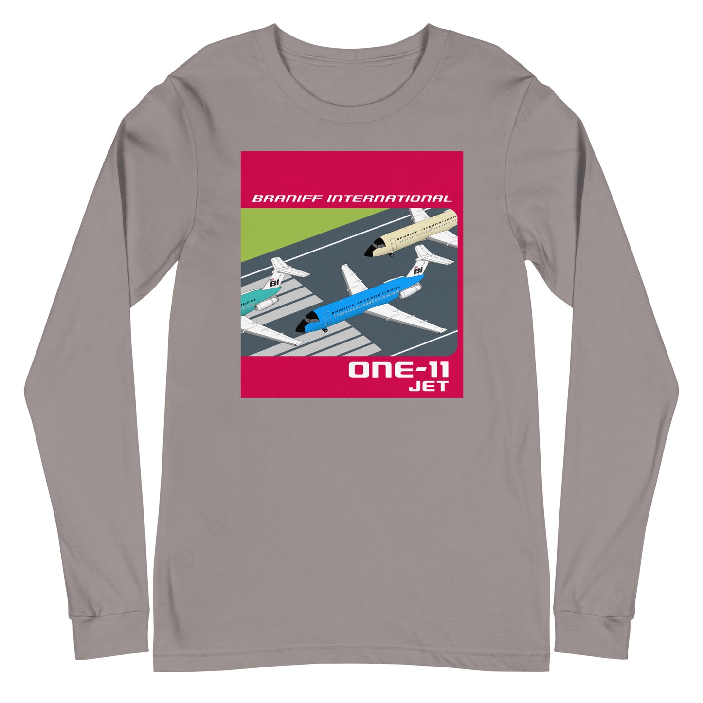 Long Sleeve Shirt Mens Womens Braniff BAC One-11 Runway Formation 1965