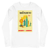 Long Sleeve Shirt Mens Womens Braniff Remastered Travel Poster Mexico City Hotel 1963 Beige