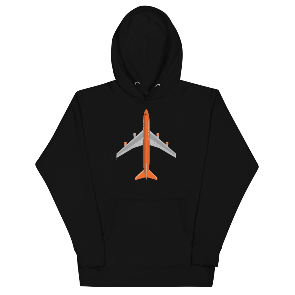 Hoodie Cotton Sweatshirt Men's Women's Braniff Boeing 747 1978 Ultra Color Scheme