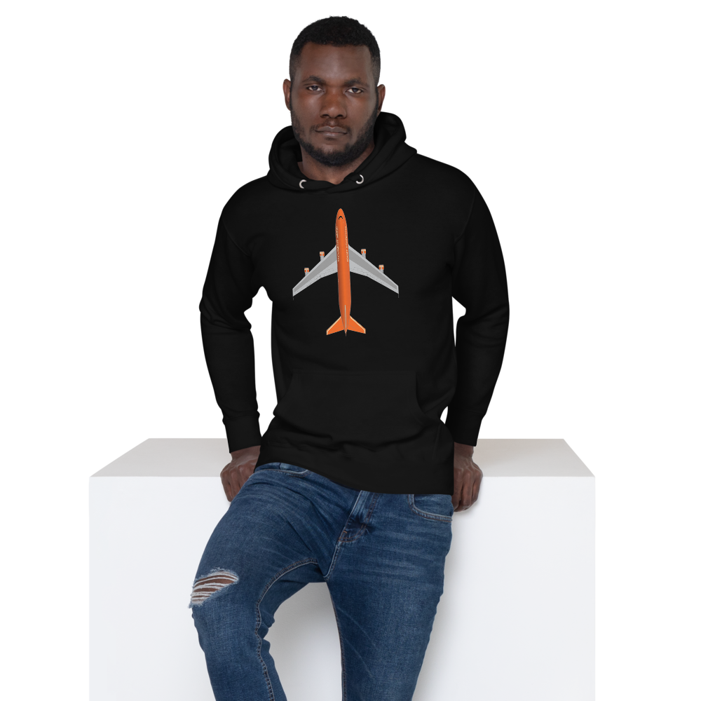 Hoodie Cotton Sweatshirt Men's Women's Braniff Boeing 747 1978 Ultra Color Scheme