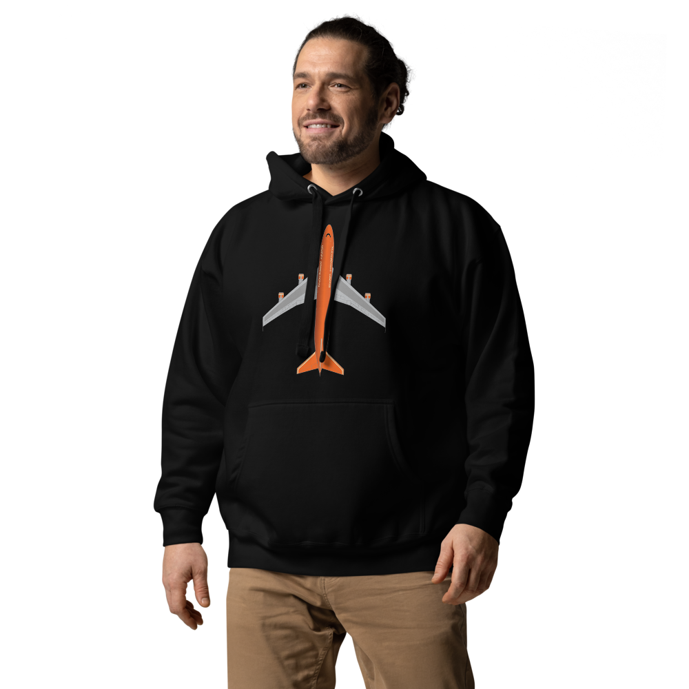 Hoodie Cotton Sweatshirt Men's Women's Braniff Boeing 747 1978 Ultra Color Scheme