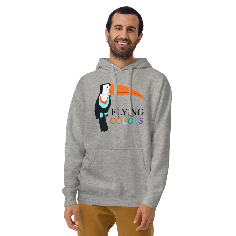 Hoodie Cotton Sweatshirt Men's Women's Braniff Toucan Flying Colors South America 1971