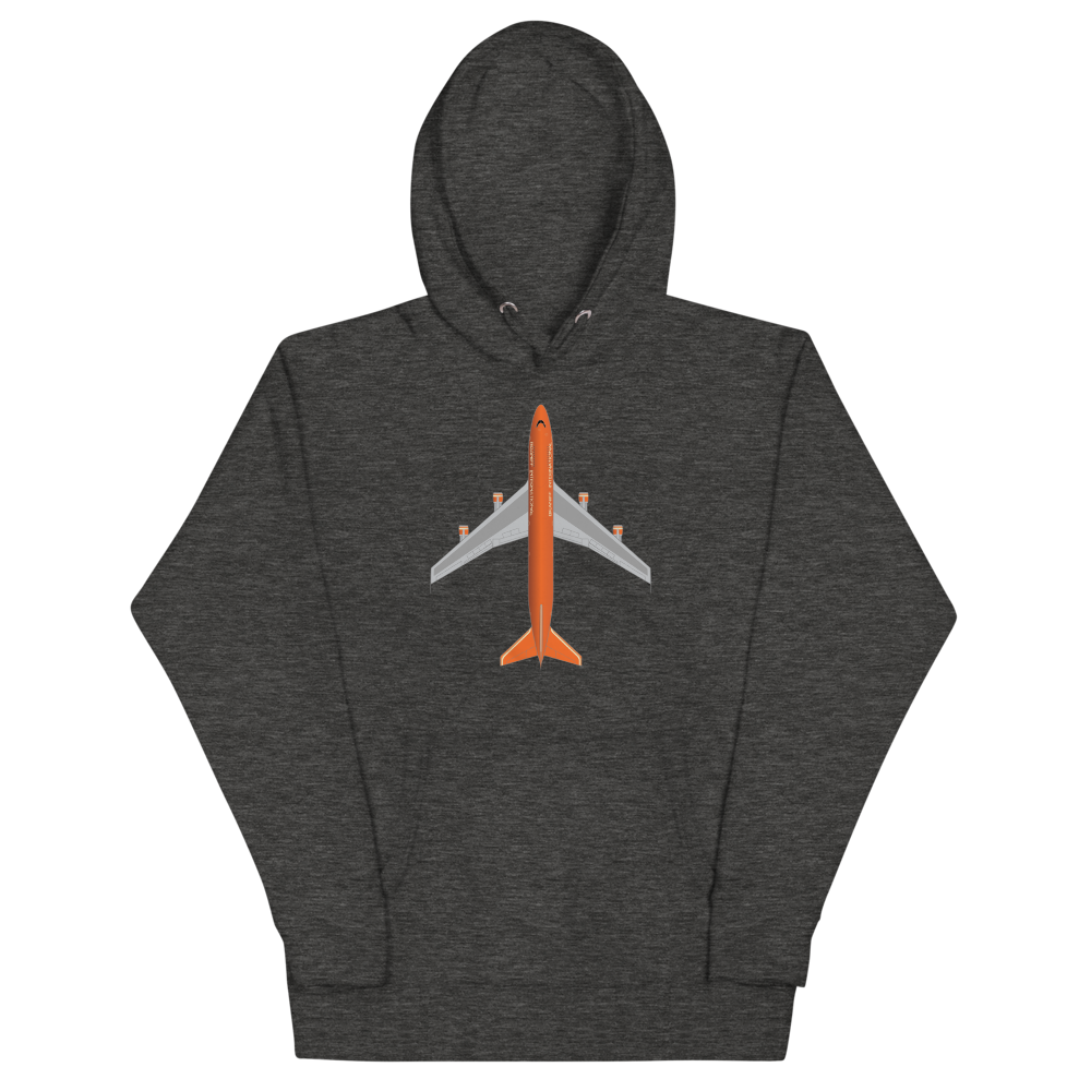 Hoodie Cotton Sweatshirt Men's Women's Braniff Boeing 747 1978 Ultra Color Scheme