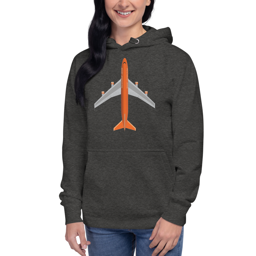Hoodie Cotton Sweatshirt Men's Women's Braniff Boeing 747 1978 Ultra Color Scheme