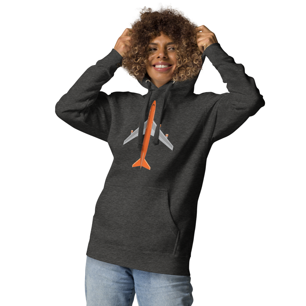 Hoodie Cotton Sweatshirt Men's Women's Braniff Boeing 747 1978 Ultra Color Scheme