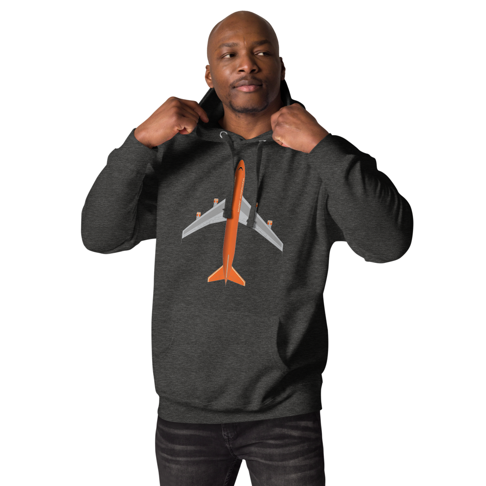 Hoodie Cotton Sweatshirt Men's Women's Braniff Boeing 747 1978 Ultra Color Scheme