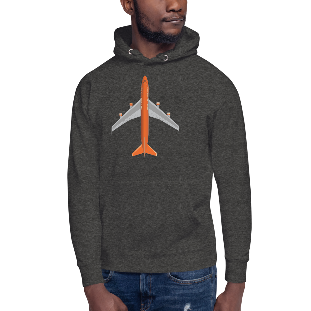 Hoodie Cotton Sweatshirt Men's Women's Braniff Boeing 747 1978 Ultra Color Scheme