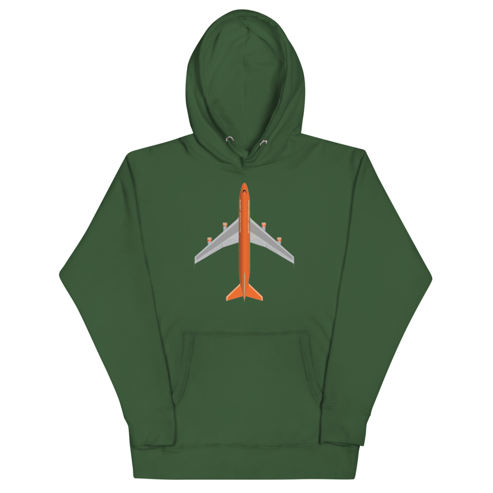 Hoodie Cotton Sweatshirt Men's Women's Braniff Boeing 747 1978 Ultra Color Scheme