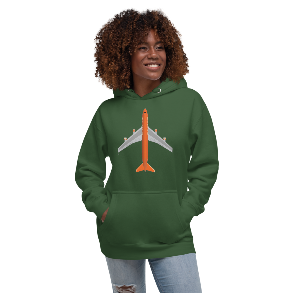Hoodie Cotton Sweatshirt Men's Women's Braniff Boeing 747 1978 Ultra Color Scheme