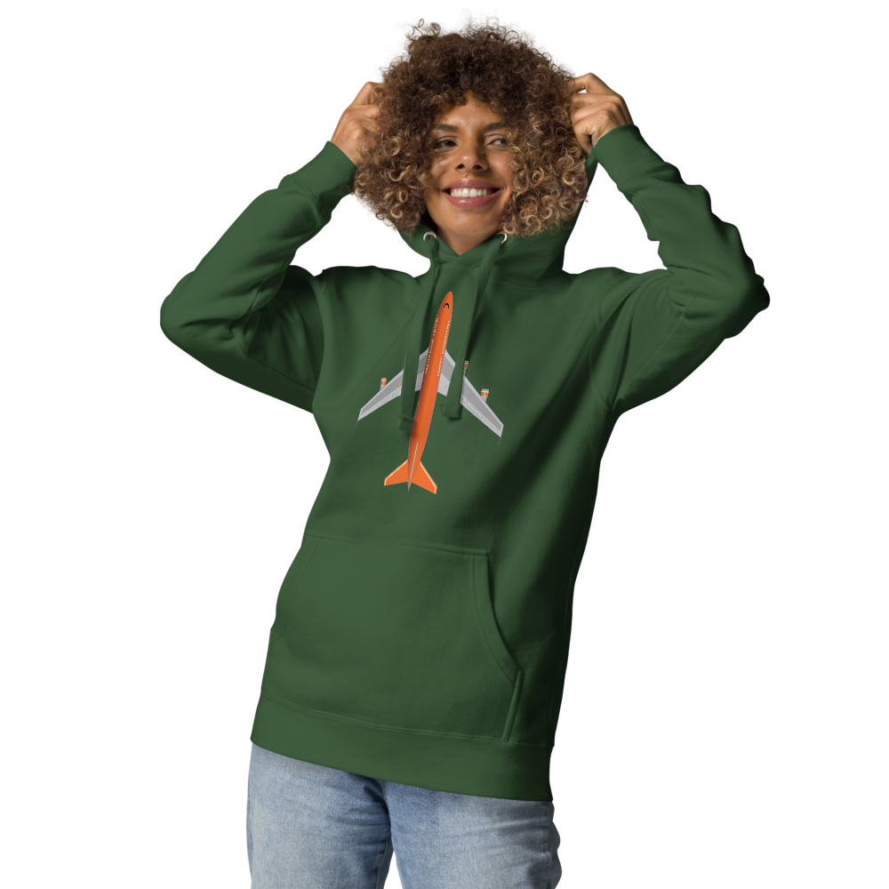 Hoodie Cotton Sweatshirt Men's Women's Braniff Boeing 747 1978 Ultra Color Scheme