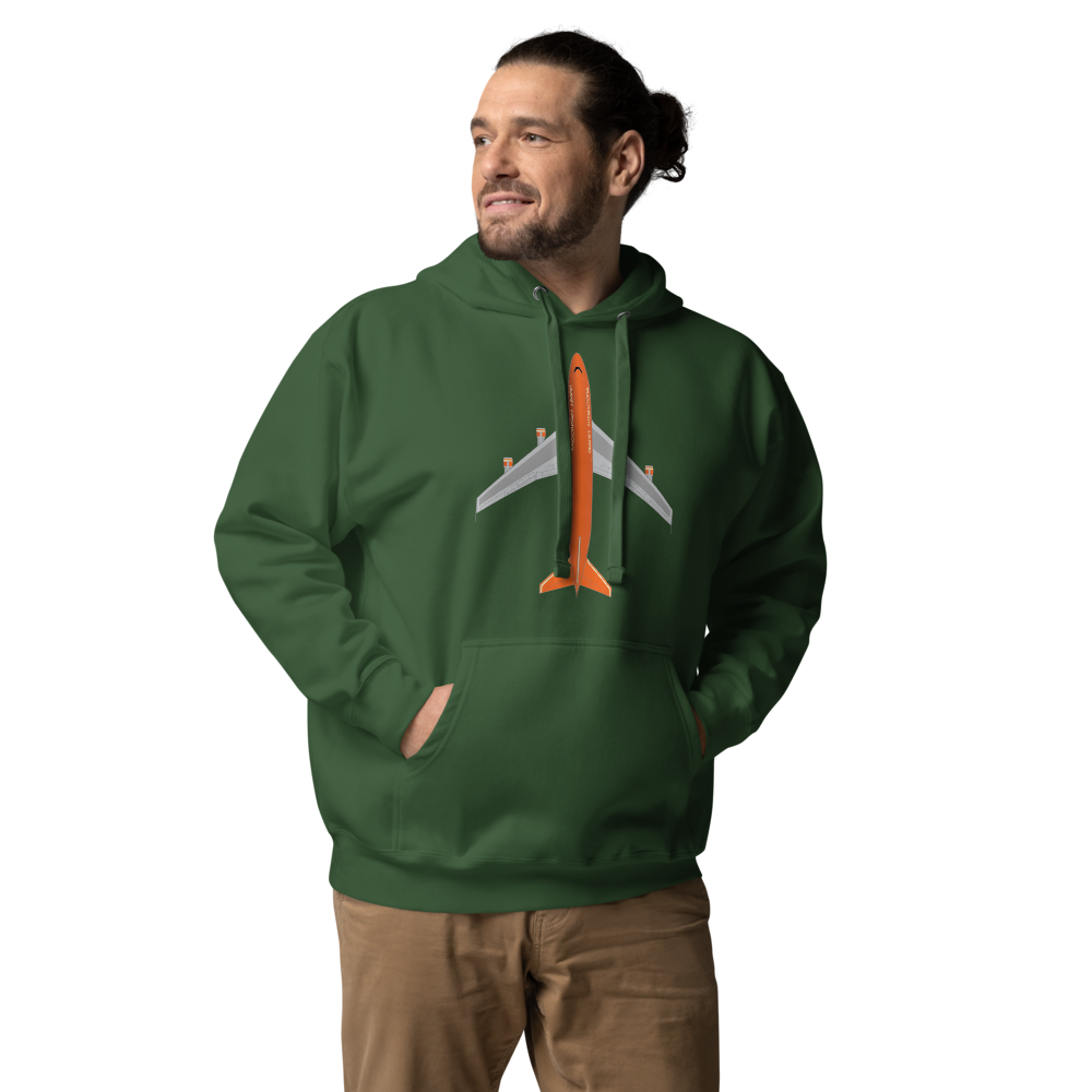 Hoodie Cotton Sweatshirt Men's Women's Braniff Boeing 747 1978 Ultra Color Scheme