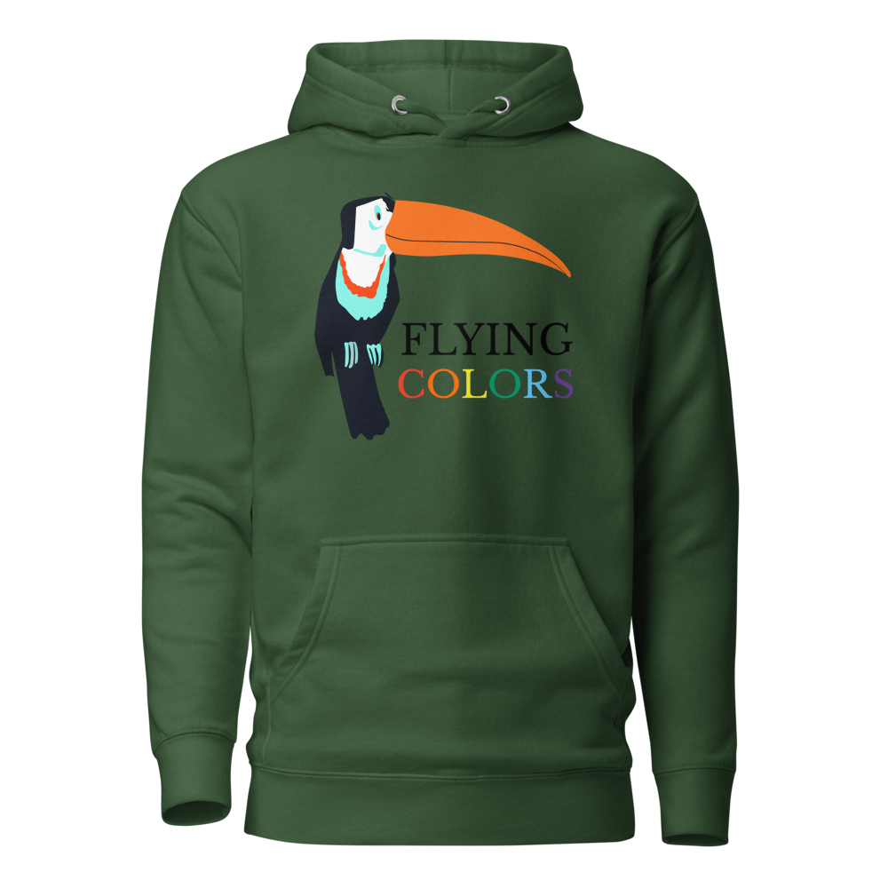 Hoodie Cotton Sweatshirt Men's Women's Braniff Toucan Flying Colors South America 1971