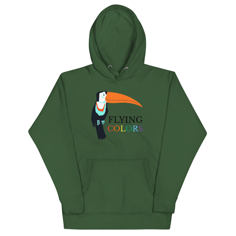 Hoodie Cotton Sweatshirt Men's Women's Braniff Toucan Flying Colors South America 1971