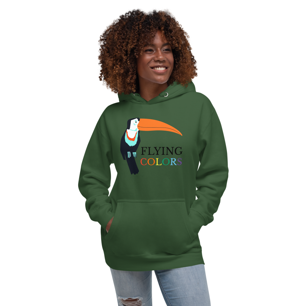 Hoodie Cotton Sweatshirt Men's Women's Braniff Toucan Flying Colors South America 1971