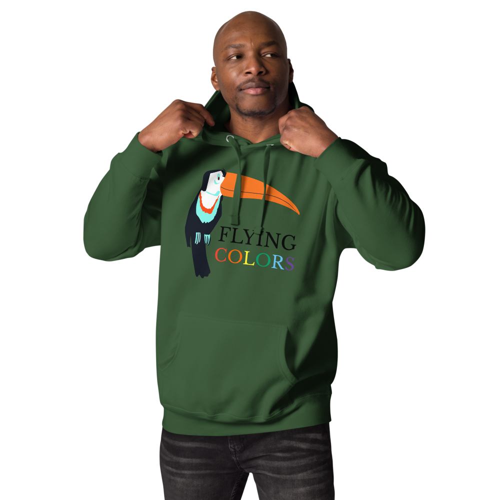 Hoodie Cotton Sweatshirt Men's Women's Braniff Toucan Flying Colors South America 1971