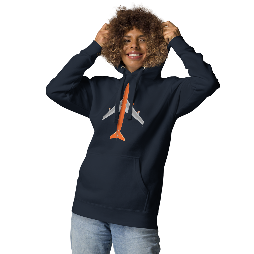 Hoodie Cotton Sweatshirt Men's Women's Braniff Boeing 747 1978 Ultra Color Scheme