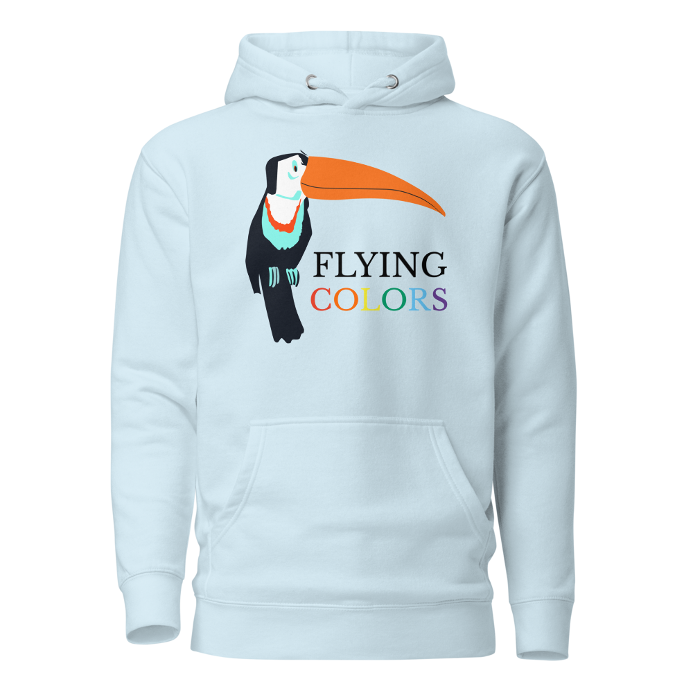 Hoodie Cotton Sweatshirt Men's Women's Braniff Toucan Flying Colors South America 1971