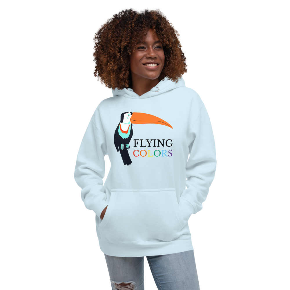 Hoodie Cotton Sweatshirt Men's Women's Braniff Toucan Flying Colors South America 1971