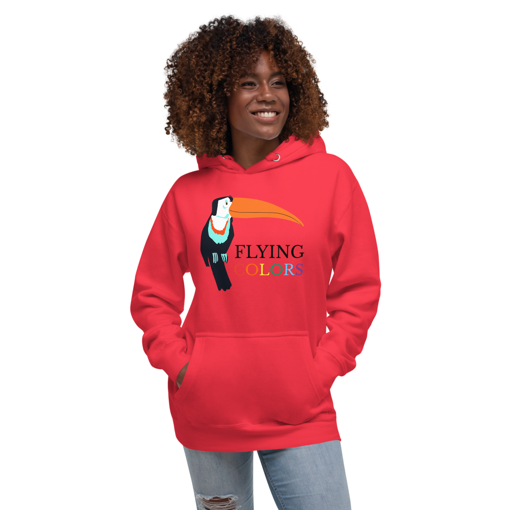 Hoodie Cotton Sweatshirt Men's Women's Braniff Toucan Flying Colors South America 1971