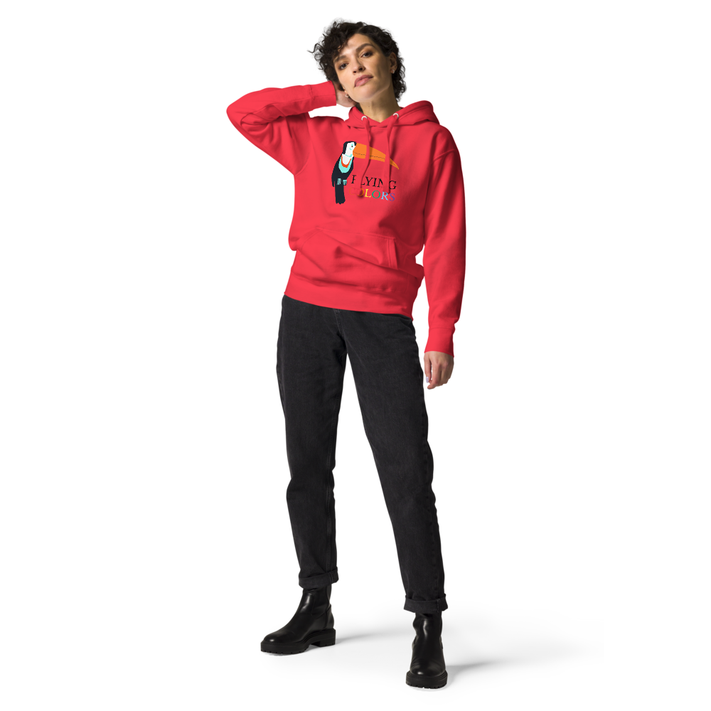 Hoodie Cotton Sweatshirt Men's Women's Braniff Toucan Flying Colors South America 1971