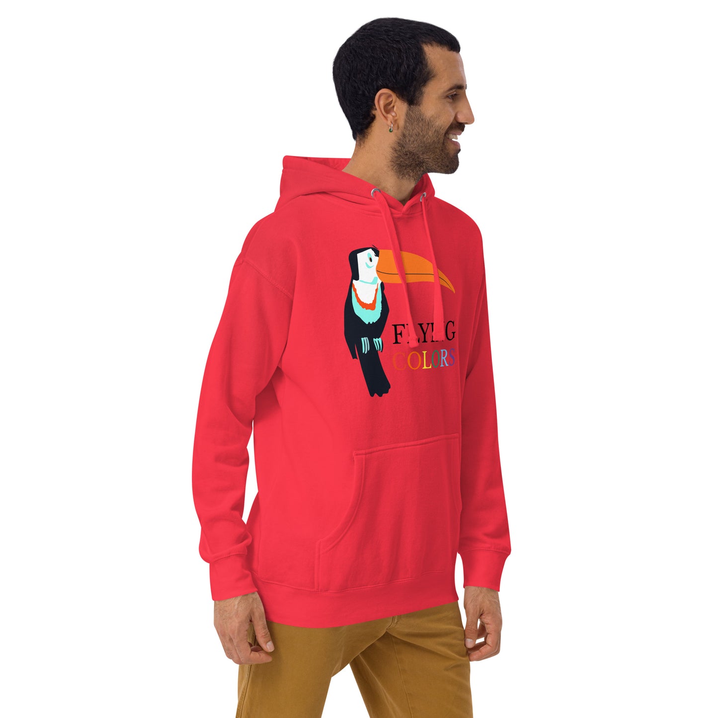 Hoodie Cotton Sweatshirt Men's Women's Braniff Toucan Flying Colors South America 1971