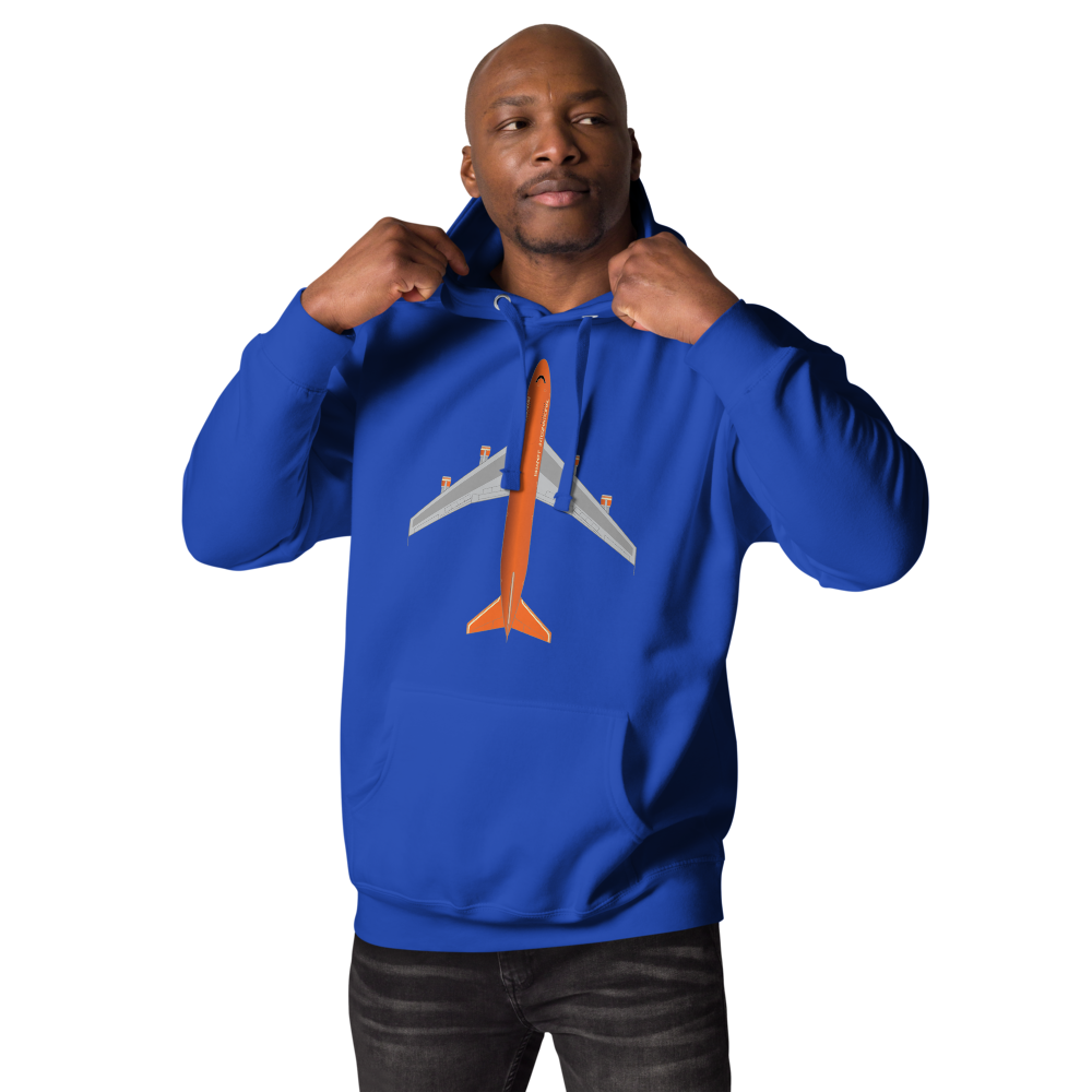 Hoodie Cotton Sweatshirt Men's Women's Braniff Boeing 747 1978 Ultra Color Scheme