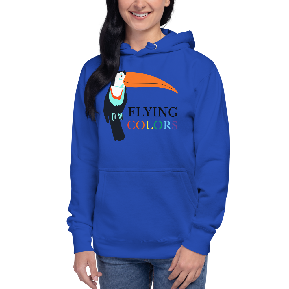 Hoodie Cotton Sweatshirt Men's Women's Braniff Toucan Flying Colors South America 1971