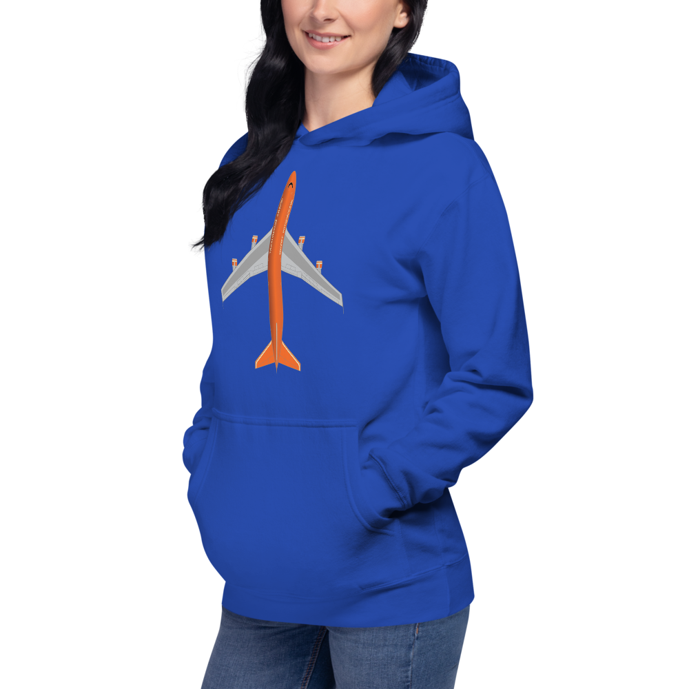 Hoodie Cotton Sweatshirt Men's Women's Braniff Boeing 747 1978 Ultra Color Scheme