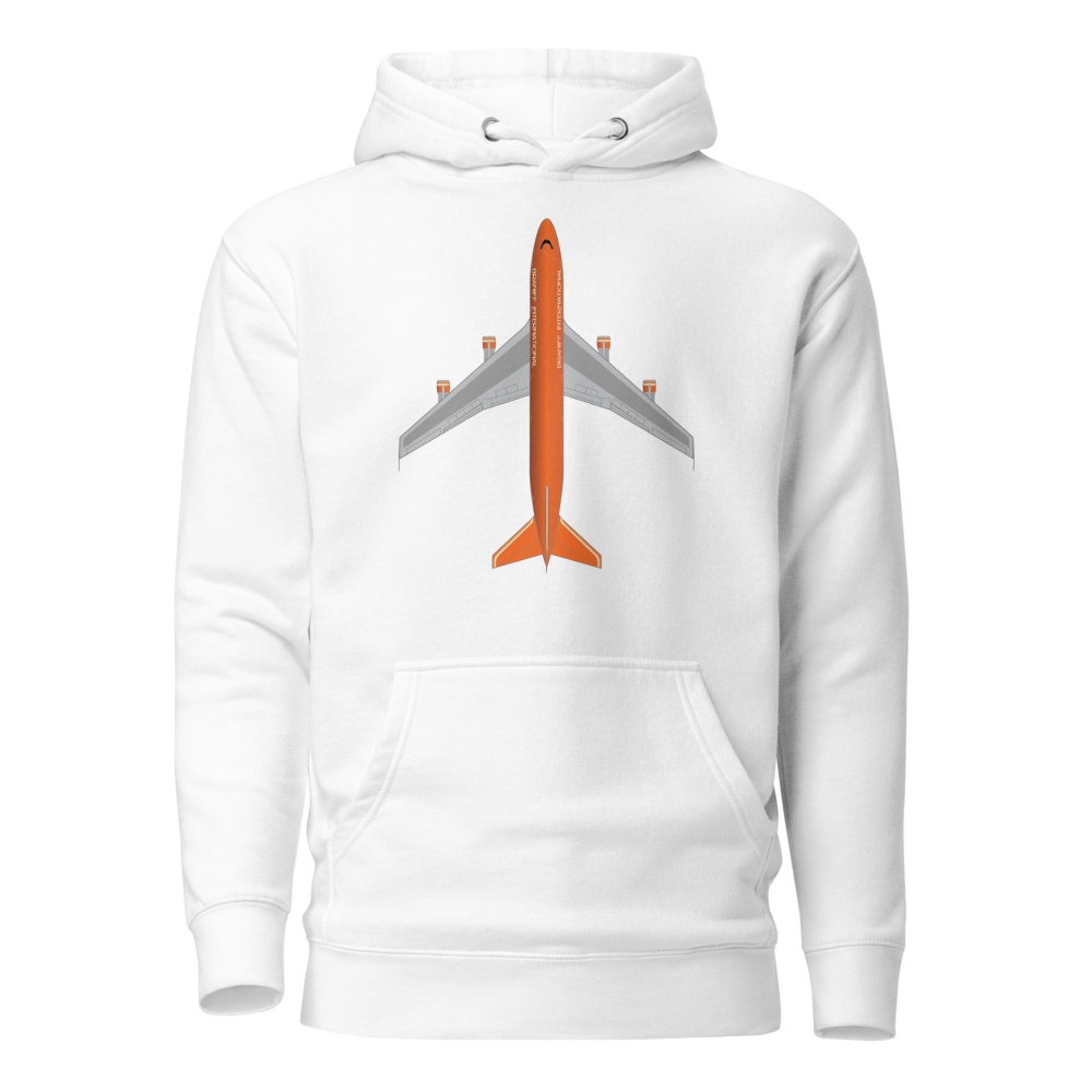 Hoodie Cotton Sweatshirt Men's Women's Braniff Boeing 747 1978 Ultra Color Scheme